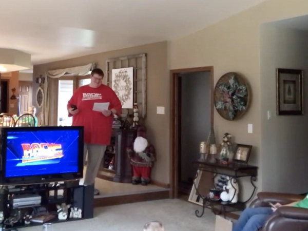 Jeff Forehand Game Show Family Christmas Party Playing Back To The Future