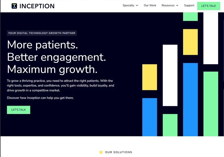 Inception Online Marketing Website Screenshot