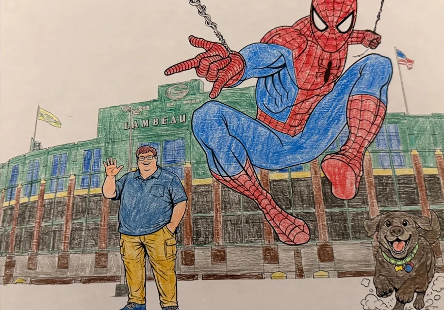 Jeff Forehand Thing A Month Adult Coloring - Spiderman with Jeff and Captain